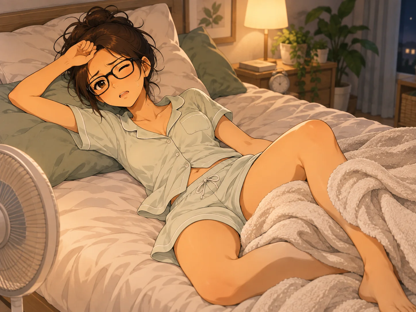 寝苦しそうに眠るみなみ