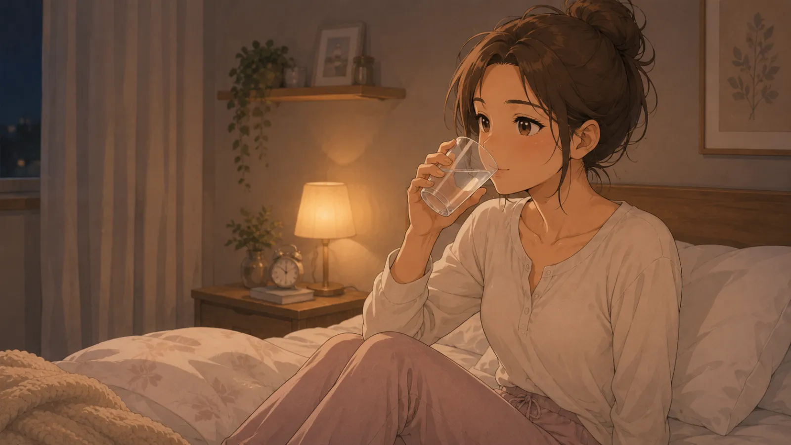 寝る前の水のがぶ飲みで翌朝むくむ
