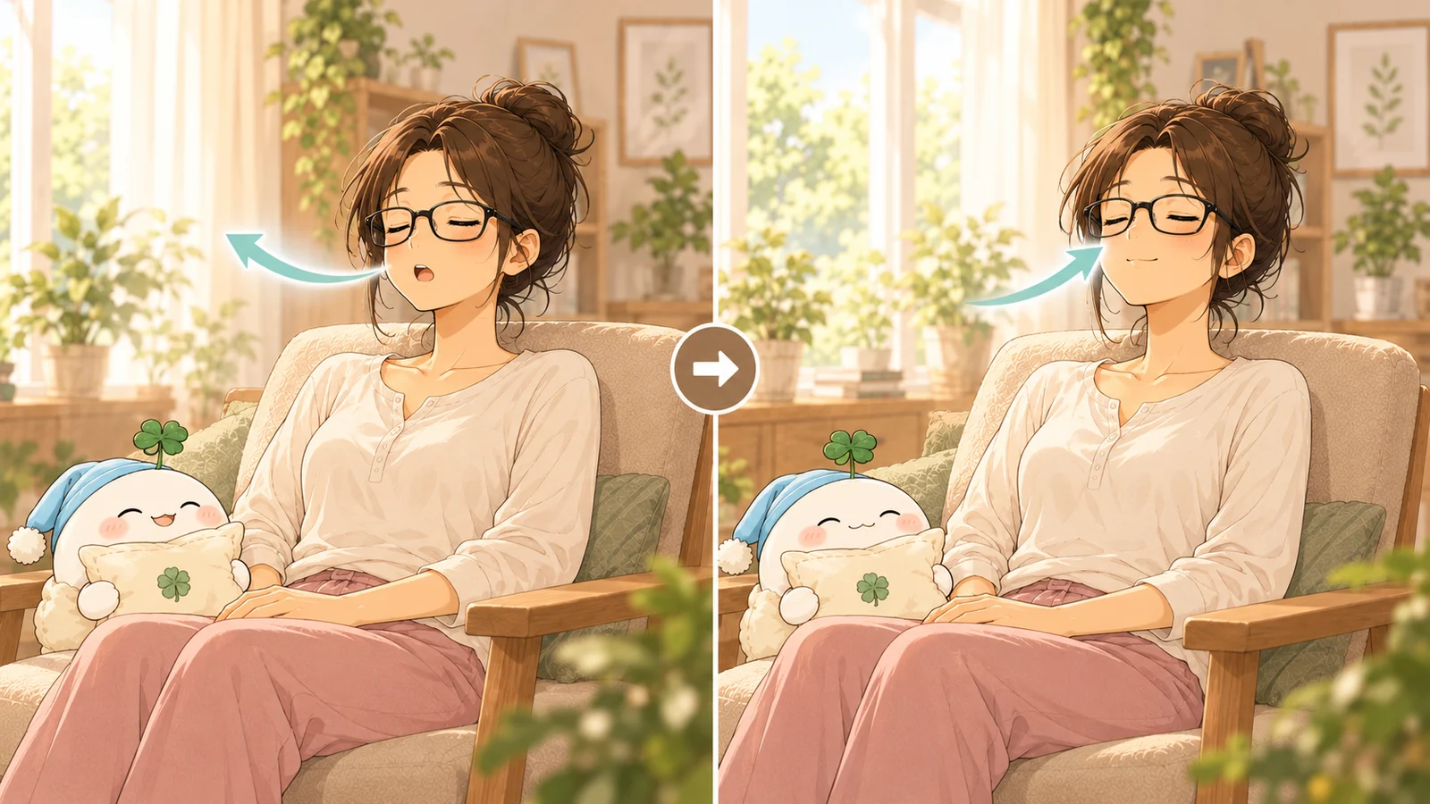 まず口から吐き、それから鼻で吸う流れ